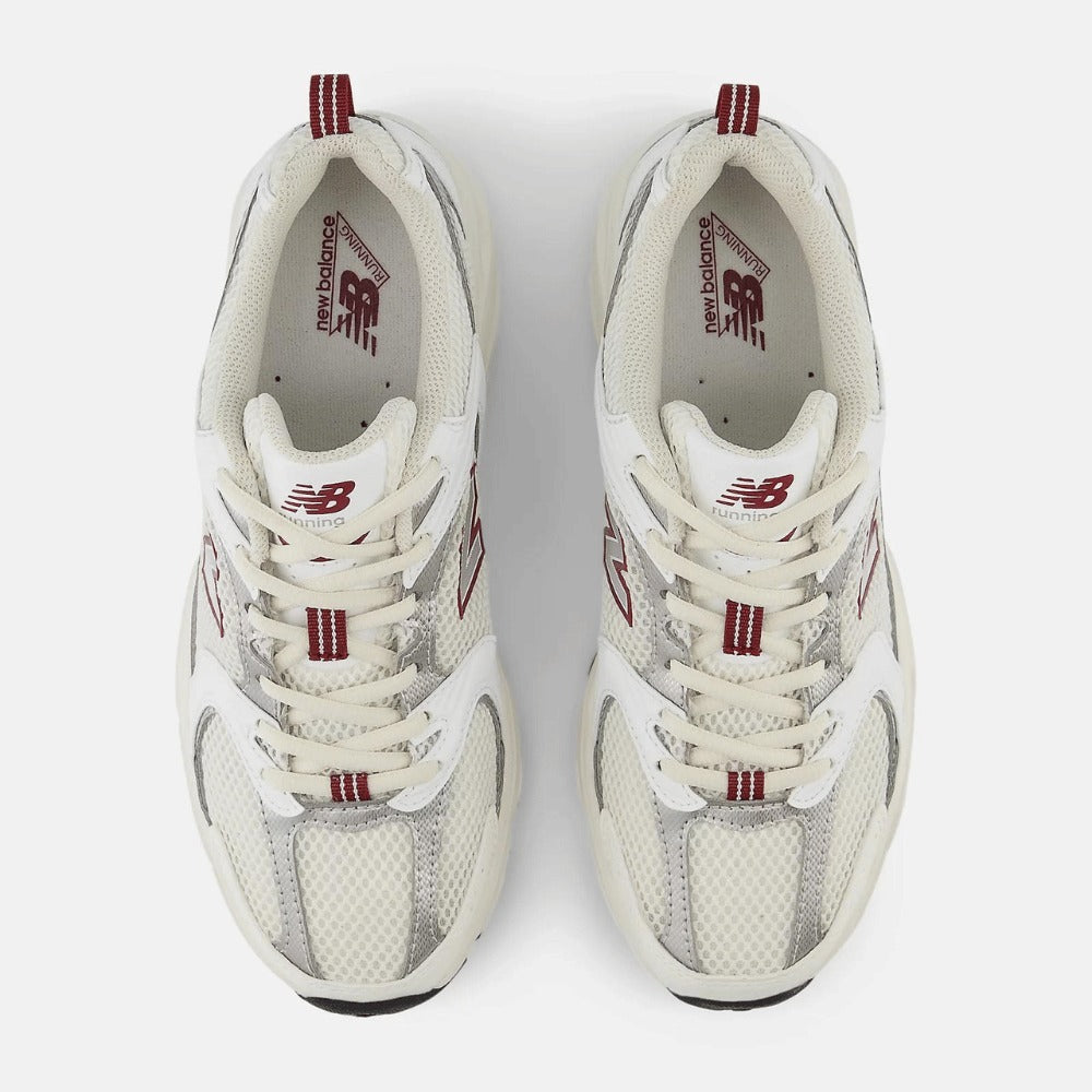 New B 530 Sea Salt White Mercury Red